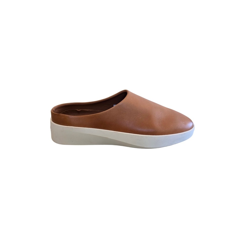 Wolf & Shepherd Cruise Leather Mules Honey Brown White Platform Shoes Size 8.5